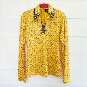 Hobby Horse Limited Edition Yellow Bandana Star Patches Shirt Medium